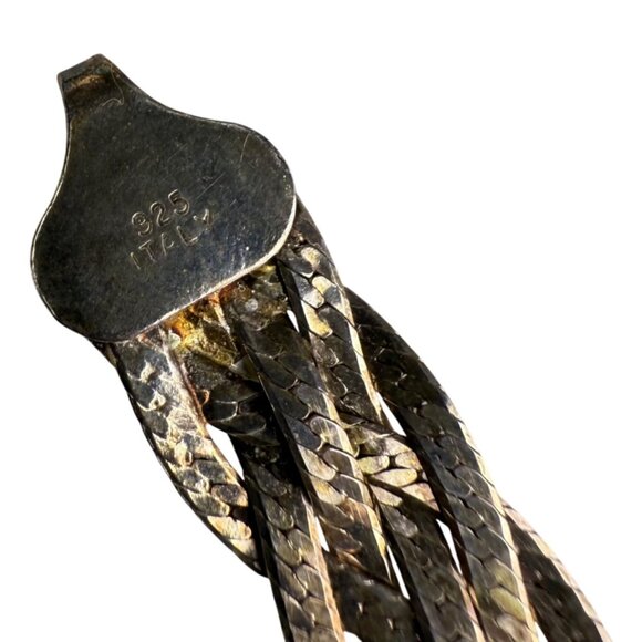 925 Sterling Silver Italian Braided Necklace PRL Stamp Women Jewelry 18" Lobster - Picture 5 of 7